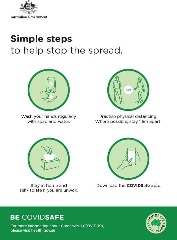 CovidSafe Simple Steps Sign