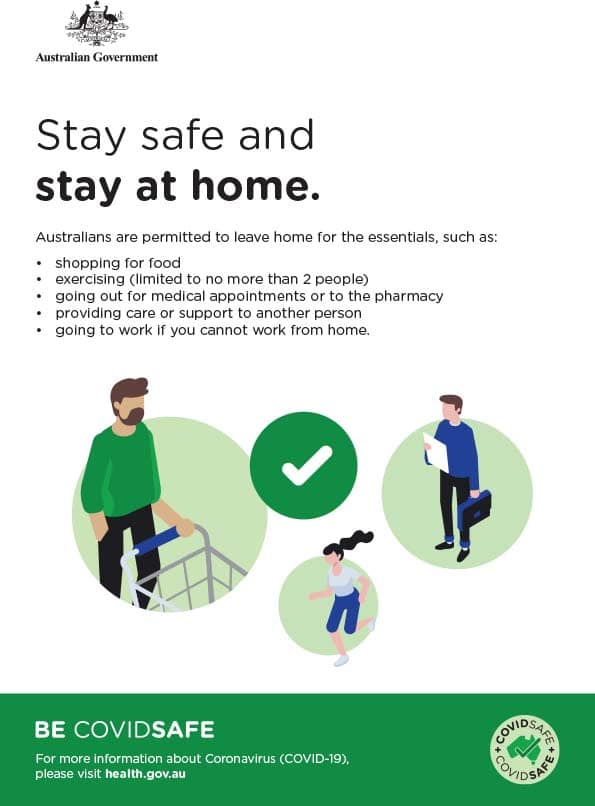 CovidSafe Stay Safe And Stay At Home Sign