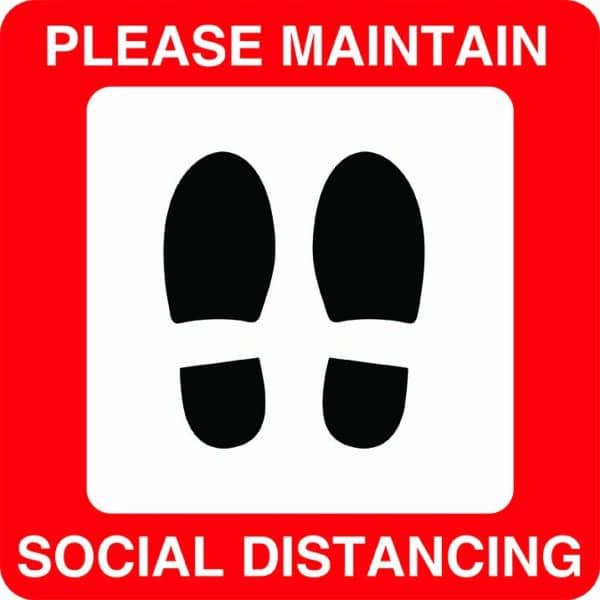 Please Maintain Social Distancing Signs
