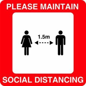 Please Maintain Social Distancing V3 Sign