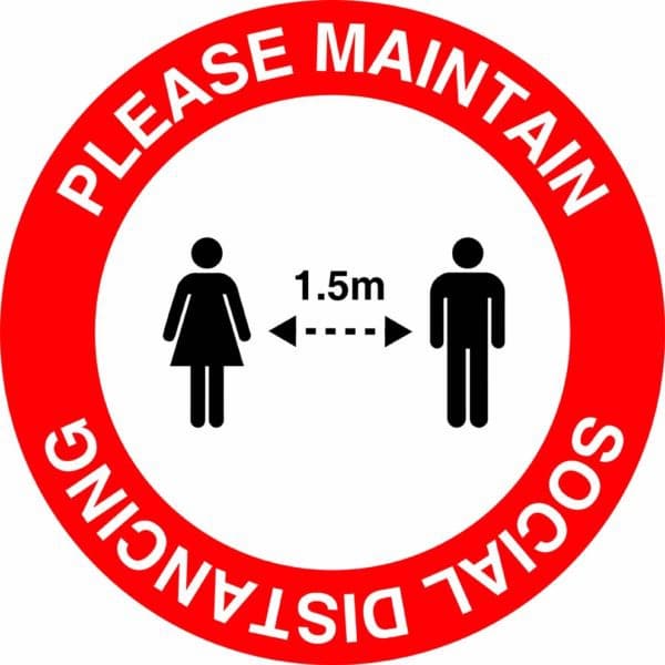 Please Maintain Social Distancing V2 Sign
