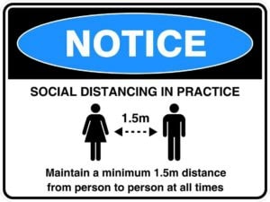 Notice Social Distancing v1 Sign