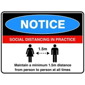 Please Maintain Social Distancing V2 Sign