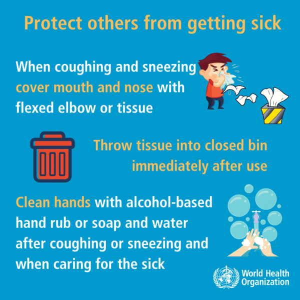 WHO Protect others from getting sick sign 3