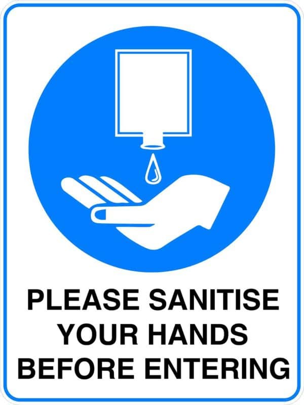 Mandatory Please Sanitise Your Hands Sign
