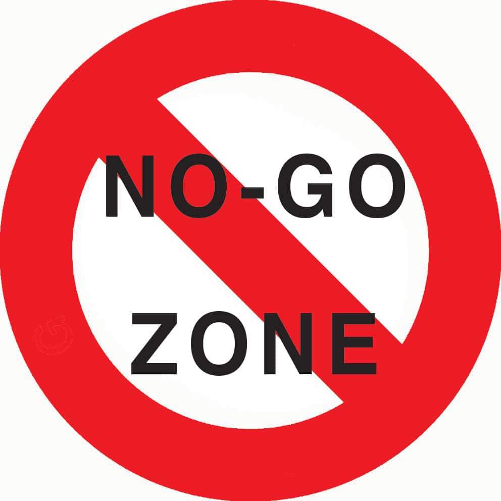 Floor Marking Sign - No Go Zone