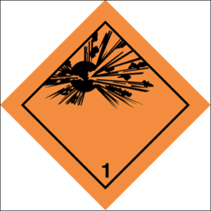 Class 1 Explosive substance - subsidiary risk