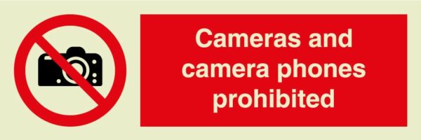 Cameras and camara phones prohibited sign