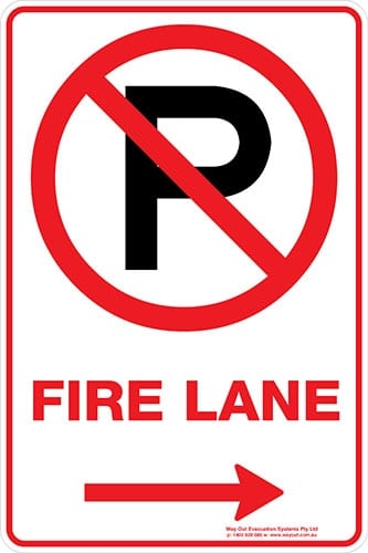 Carpark Fire Lane P Arrow Right