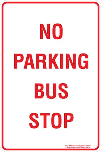 Carpark No Parking Bus Stop Sign