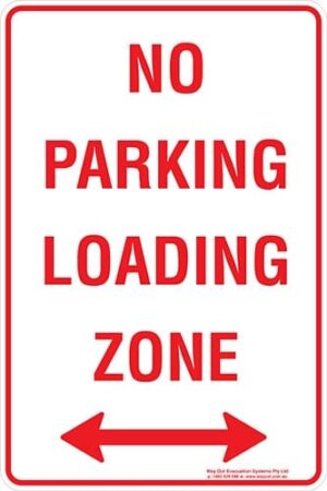Carpark No Parking Loading Zone Span Arrow Sign