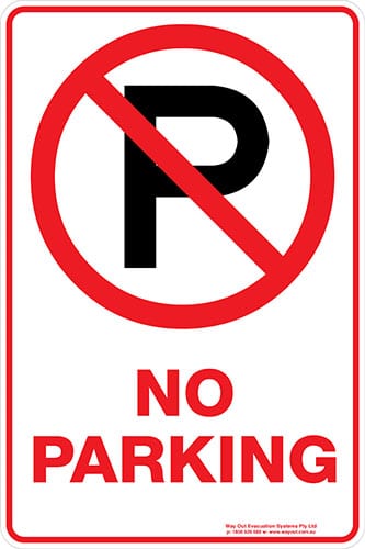 Carpark No Parking P Sign