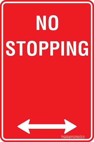Carpark No Stopping Span Arrow Sign