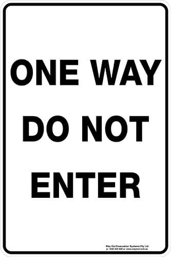 Carpark One Way Do Not Enter Sign