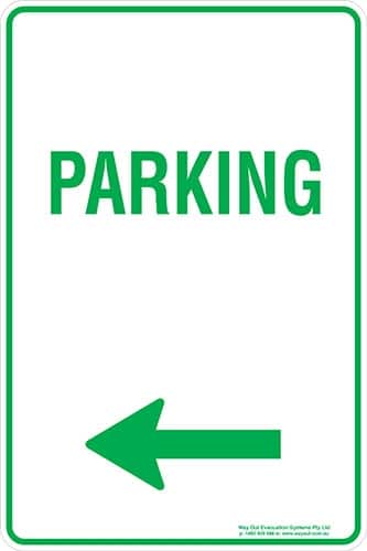 Carpark Parking Arrow Left Sign