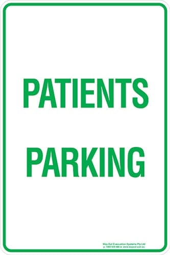 Carpark Patients Parking Sign