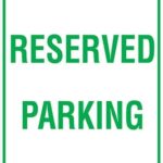 Carpark Reserved Parking Sign