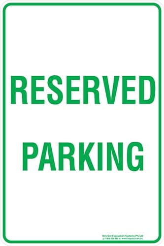 Carpark Reserved Parking Sign
