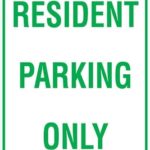 Carpark Resident Parking Only Sign
