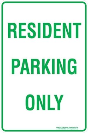 Carpark Resident Parking Only Sign