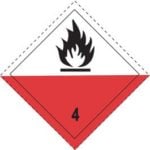 Substance liable to spontaneous combustion sign
