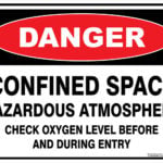 Danger Confined Space Hazardous Atmosphere Check Oxygen Level Before And During Entry