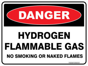 Danger Hydrogen Flammable Gas No Smoking Or Naked Flames