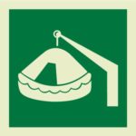 Davit launched liferaft IMO Sign