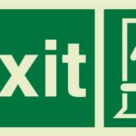 EXIT with running man symbol