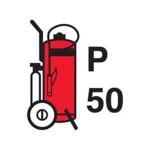 50kg Wheeled powder fire extinguisher sign