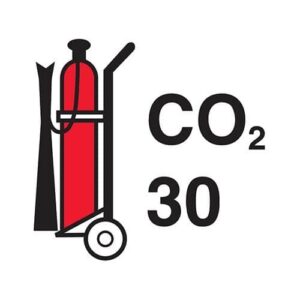 30kg Wheeled CO2 fire extinguisher sign