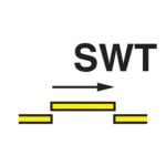 B class self closing semi-watertight sliding fire door sign