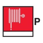 Powder fire hose and nozzle sign