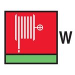Water fire hose and nozzle sign
