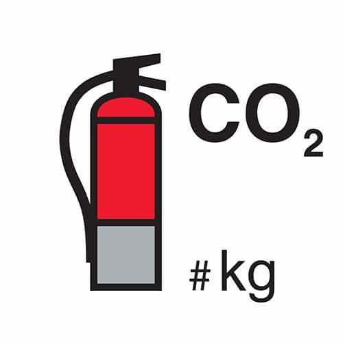 CO2 fire extinguisher sign