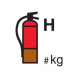 Halon equivalent fire extinguisher sign