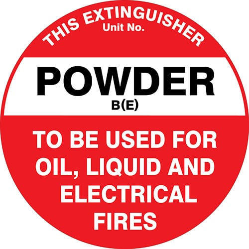 Fire Extinguisher Id Marker Powder Be