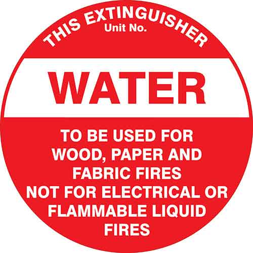 Fire Extinguisher Id Marker Water