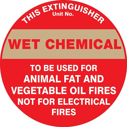 Fire Extinguisher Id Marker Wet Chemical