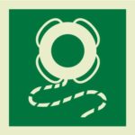 Lifebuoy with line IMO Sign