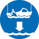 Lower rescue boat IMO Sign