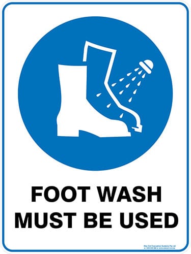Mandatory Foot Wash Must Be Used