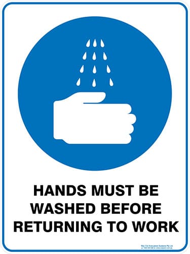 Mandatory Hands Must Be Washed Before Returning To Work