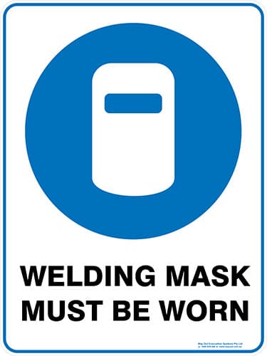 Mandatory Welding Mask Must Be Worn