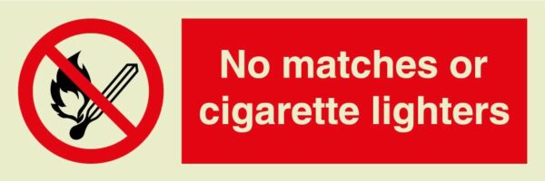 No matches or cigarette lighters Symbol