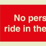 No persons to ride in the elevator sign