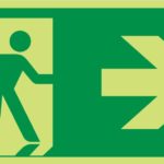 Running Man Exit RIGHT 24M Luminous Sign