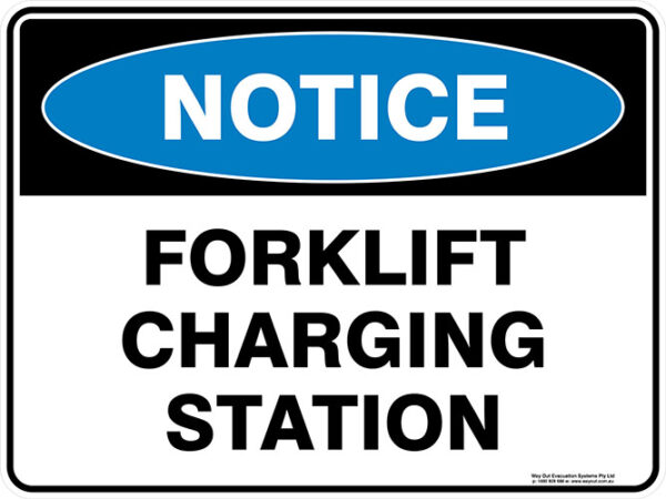 Notice Forklift Charging Station