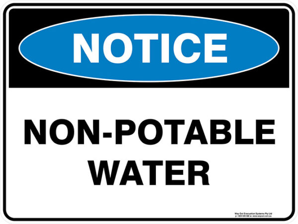Notice Non Potable Water