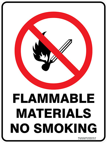 Prohibition Flammable Materials No Smoking